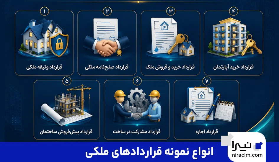انواع نمونه قراردادهای ملکی